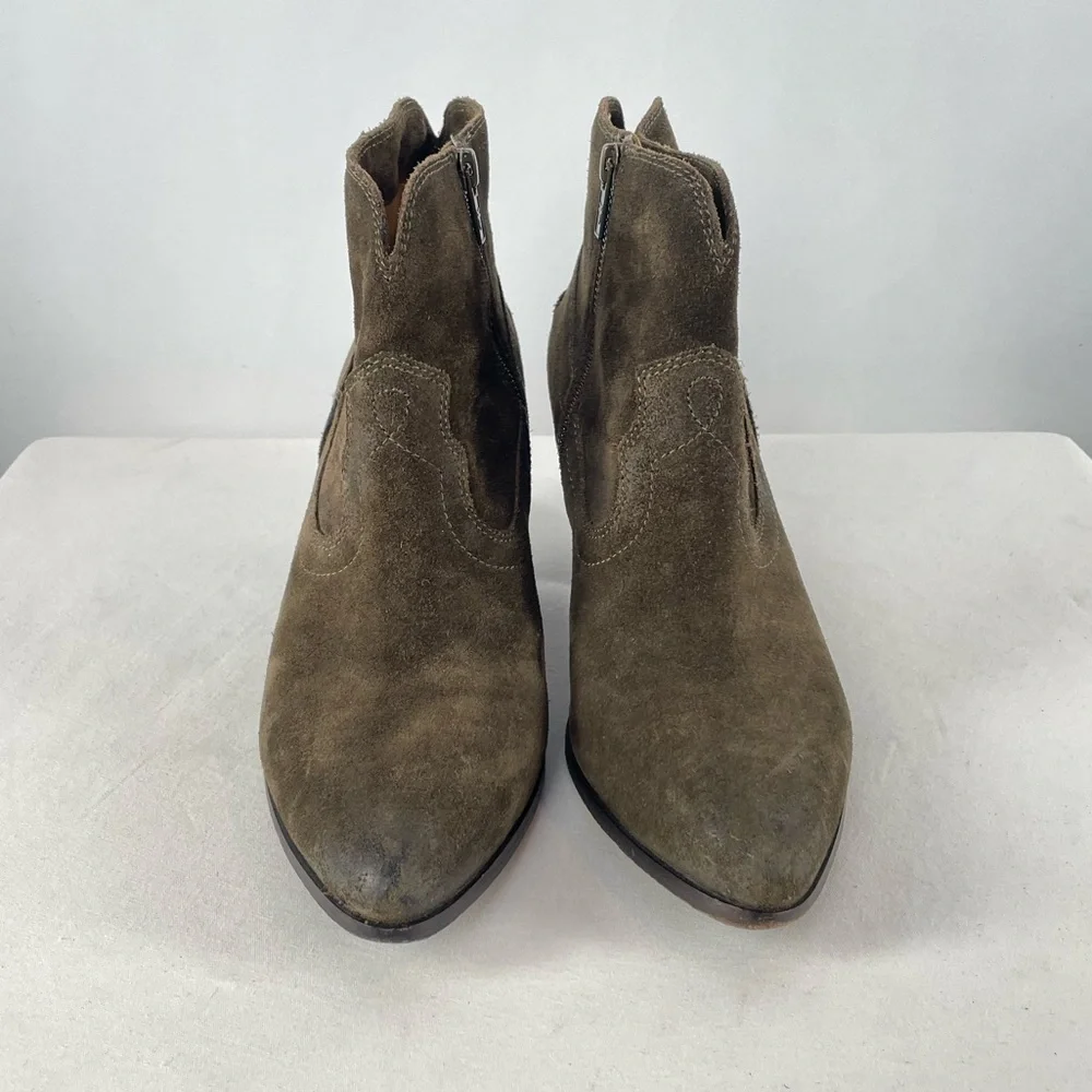 Frye Renee Seam Suede Short‎ Boot in Brown Size 10